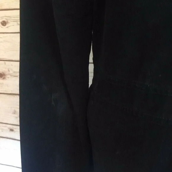 XOXO LEATHER & SUEDE Women Black Suede Zip Down Leather Jacket Coat Size Medium - Picture 6 of 12